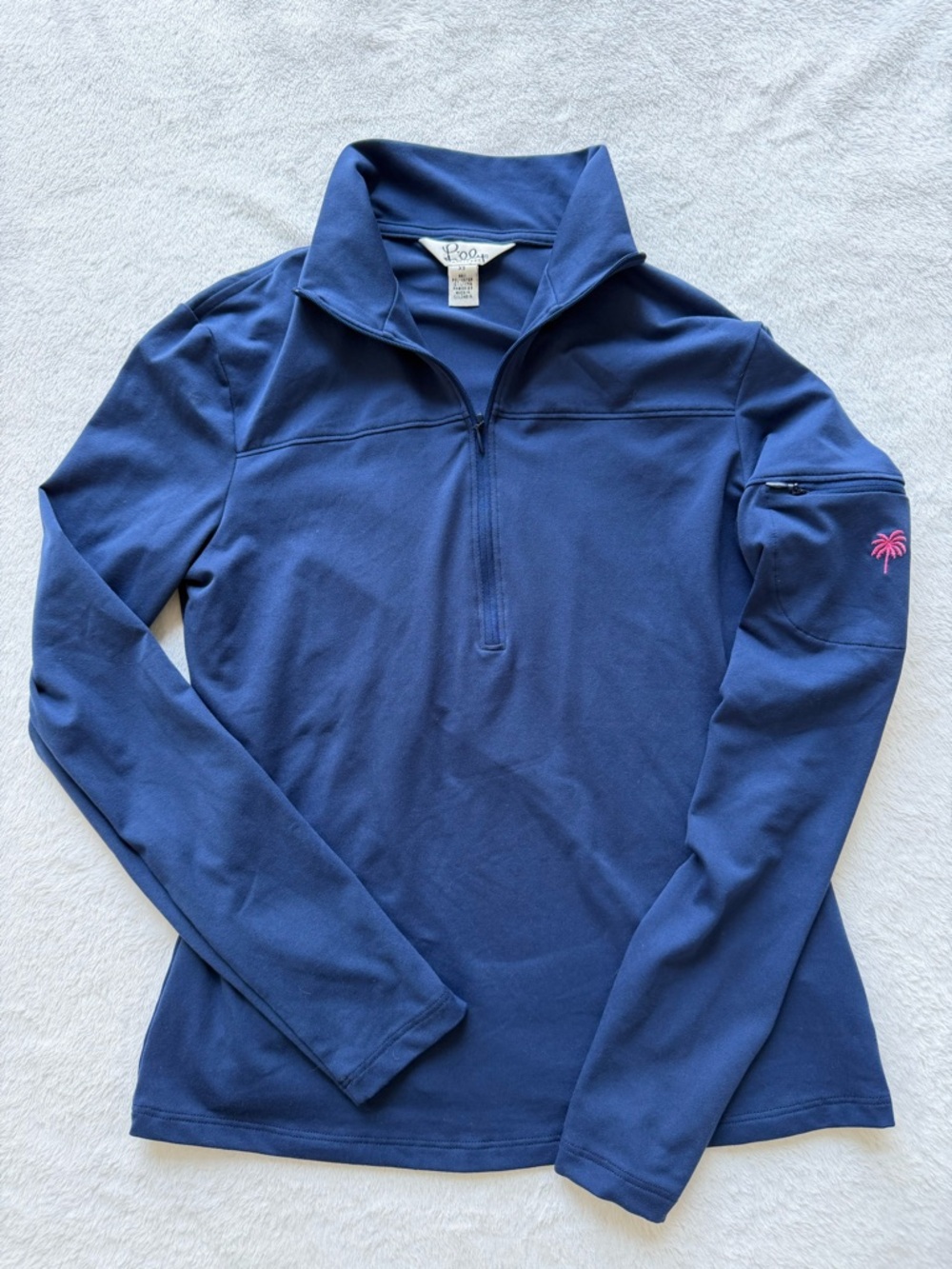 Lilly Pulitzer Navy Quarter-Zip Active Top
